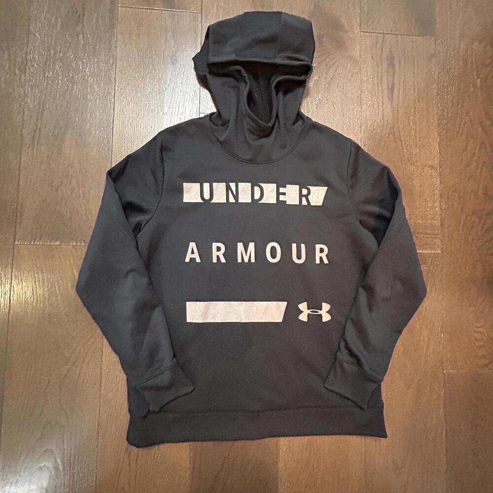 Under Armour Loose Fit Cold Gear Black Hoodie Sweatshirt Large